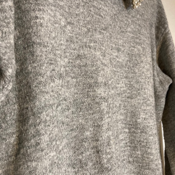 h&m pearl beaded collar pullover heather grey sweater - Picture 7 of 7